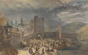 Uma visão de Boppart, com figuras na margem do rio 作： Joseph Mallord William Turner