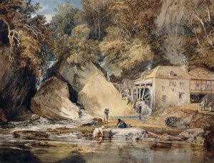 Aberdulais Mill、グラモーガンシャー、ウェールズ、1796-97 作： Joseph Mallord William Turner