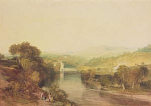 ウェスト・ヨークシャー、ウォーフ沿いのアディンガム・ミル、1808年頃（水彩・紙） 作： Joseph Mallord William Turner