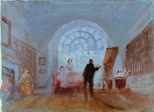 イーゼルで働くアーティスト、1828 作： Joseph Mallord William Turner