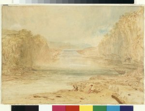 Aysgarth Force、Richmondshire (白い紙に鉛筆の上に水彩) 作： Joseph Mallord William Turner