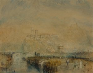 ベリンツォーナNo.11、スイス、1843年頃（紙に鉛筆の跡の上に水彩、ペン＆インク、ボディカラー）