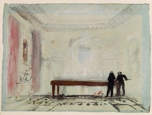 1830年のペットワースハウスのビリヤード選手（ガッシュ） 作： Joseph Mallord William Turner