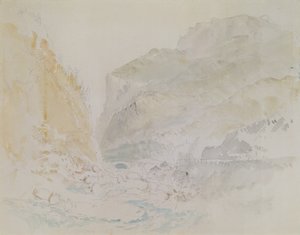 ブルーストリーム、聖ゴタード（紙に水彩） 作： Joseph Mallord William Turner