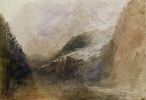 ブレンバ氷河、ヴァル・ダオスタ（紙にトイレ） 作： Joseph Mallord William Turner