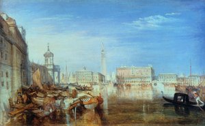 ため息橋、ドゥカーレ宮殿、カスタムハウス、ヴェネツィア：カナレッティ絵画、1833