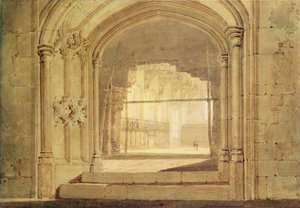 クライストチャーチホール、オックスフォード、1800年頃（紙に水彩） 作： Joseph Mallord William Turner
