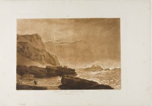 ヨークシャーの海岸、Liber Studiorum のプレート 24 作： Joseph Mallord William Turner