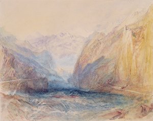 ドムレシュク渓谷、ローテンブルンネン近郊、ラズンス方面を望む 作： Joseph Mallord William Turner