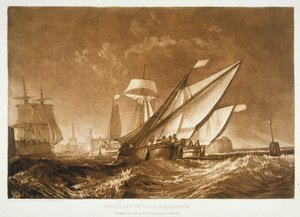 F.55.Iアーティスト、1816年に刻まれた「Liber Studiorum」からのカレー港への入り口 作： Joseph Mallord William Turner