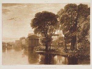 F.63.Iワーリー1818ヘンリー・ドーによって彫刻された「Liber Studiorum」からのアイルワース 作： Joseph Mallord William Turner