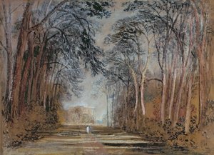 ファーンリーアベニュー、ファーンリーホール、ヨークシャー（鉛筆、チョーク、水彩、ガッシュ、水） 作： Joseph Mallord William Turner