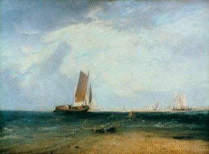 ブライスサンドでの釣り、潮の設定、1809 作： Joseph Mallord William Turner