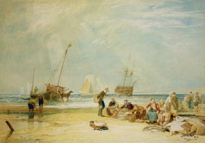 砂浜のフィッシュマーケット、ヘイスティングス（WC） 作： Joseph Mallord William Turner