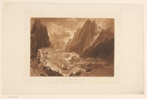 モンブラン近くのメールドグラス氷河の眺め Mer de Glace - Chamouni の谷 - Savoy (オブジェクトのタイトル) ランドスケープスタディ（連載タイトル） Liber Studiorum (シリーズタイトル) 作： Joseph Mallord William Turner