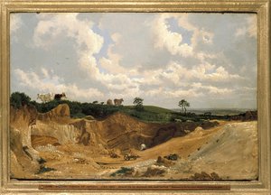 オックスフォード近くのショットオーバーヒルの砂利ピット、c。 1818（ミルボードに油彩） 作： Joseph Mallord William Turner