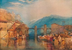 グルノーブル橋、1824年 作： Joseph Mallord William Turner