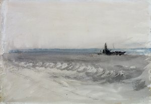 灰色の海、上陸するボート、1840年頃（紙に水彩） 作： Joseph Mallord William Turner
