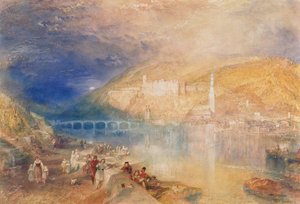 ハイデルベルク夕焼け 1840-42年頃 （紙に水彩、ボディカラー） 作： Joseph Mallord William Turner