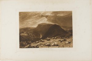 ハインド ヘッド ヒル、Liber Studiorum のプレート 25 作： Joseph Mallord William Turner