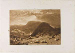 ハインド ヘッド ヒル、Liber Studiorum のプレート 25 作： Joseph Mallord William Turner