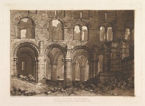 ホーリーアイランド大聖堂Liber Studiorum、パートIII、プレート11、1808年2月20日。 作： Joseph Mallord William Turner