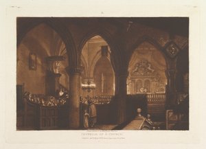 教会リベルスタジオラムの内部、パートXIV、プレート70、1819年1月1日。 作： Joseph Mallord William Turner