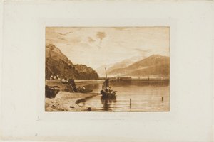 Inverary Pier、Liber Studiorum のプレート 35 作： Joseph Mallord William Turner