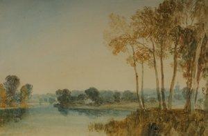 テムズ川沿いの木々のある風景 1805年頃 （紙に水彩） 作： Joseph Mallord William Turner