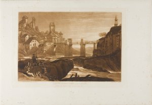 ライン川沿いのラウフェンブール、Liber Studiorum のプレート 31 作： Joseph Mallord William Turner