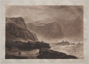 Liber Studiorum：ウィットビー近くのヨークシャー海岸。 作： Joseph Mallord William Turner