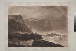 Liber Studiorum：ヨークシャー海岸、ウィットビー近郊、1807-19年頃 作： Joseph Mallord William Turner