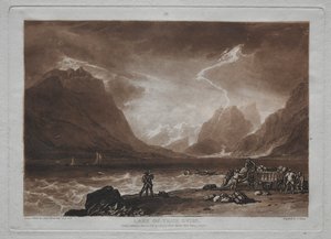 Liber Studiorum：スイスのトゥーン湖。 作： Joseph Mallord William Turner