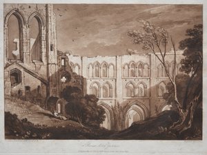 Liber Studiorum: ライバル修道院、ヨークシャー 作： Joseph Mallord William Turner