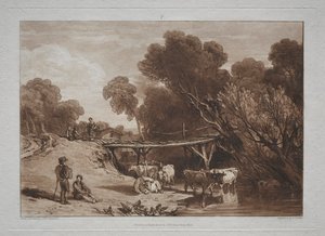 Liber Studiorum：橋と牛。 作： Joseph Mallord William Turner