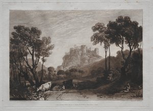 Liber Studiorum: 牧草地の上の城 作： Joseph Mallord William Turner