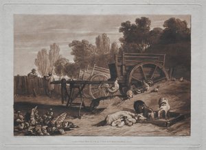 Liber Studiorum：雄鶏との農場。 作： Joseph Mallord William Turner