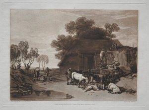 無料の研究：Straw Yard。 作： Joseph Mallord William Turner