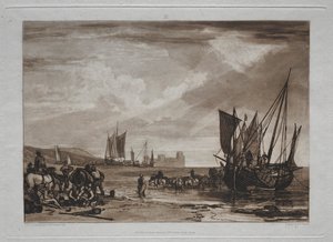 スタディブック: 船舶の荷降ろし 作： Joseph Mallord William Turner