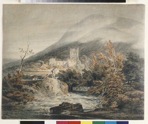 Llanthony Abbey, Monmouthshire (aquarela sobre papel branco) 作： Joseph Mallord William Turner