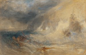 ロングシップ灯台、ランズエンド、1834〜35年頃（水彩とガッシュ） 作： Joseph Mallord William Turner