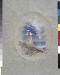 Lowestoffen majakka (guassi sinisellä paperilla) 作： Joseph Mallord William Turner