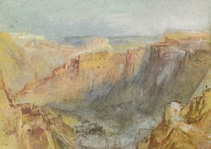 1839年から1840年までのコート・デ・イヒからのルクセンブルク市。 作： Joseph Mallord William Turner