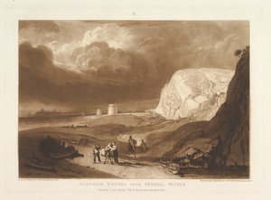 1811年6月、サセックスリベラースタジオラム、パートVII、プレート34、ベクスヒル近くのマーテロタワー。 作： Joseph Mallord William Turner