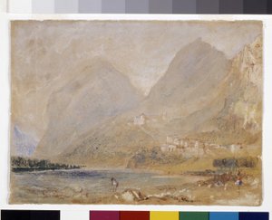 Martinswand、Innsbruckの近く（灰色の紙に水彩とグワッシュ） 作： Joseph Mallord William Turner