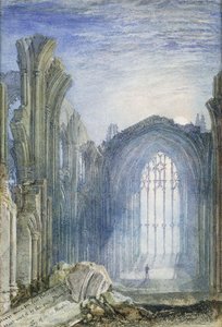 メルローズ修道院：ウォルター・スコット卿の「最後のミンストレルの信徒」のイラスト 作： Joseph Mallord William Turner