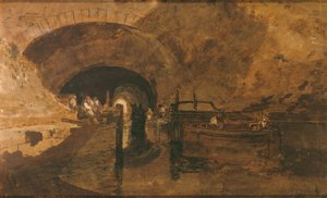 トンネル入り口の男性とバージ 作： Joseph Mallord William Turner