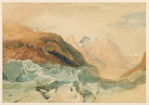 シャモニーのメールドグラス、ブレアの小屋、1806年 作： Joseph Mallord William Turner