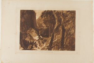 グランド シャルトリューズの近くの製粉所、Liber Studiorum のプレート 54 作： Joseph Mallord William Turner