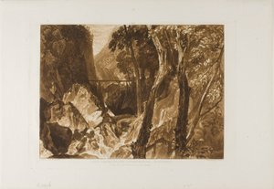 グランド シャルトリューズの近くの製粉所、Liber Studiorum のプレート 54 作： Joseph Mallord William Turner
